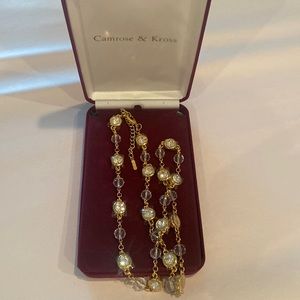 Jackie Kennedy Camrose & Kross Crystal and gold necklace